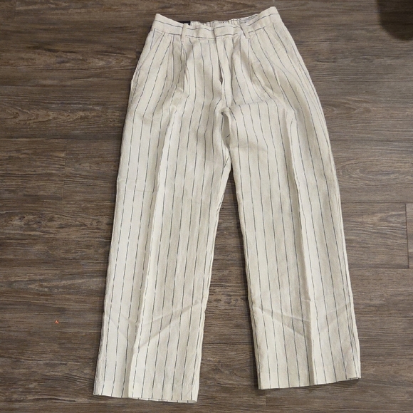 GAP Pants - GAP Women's Cream and Black Striped Pantsuit